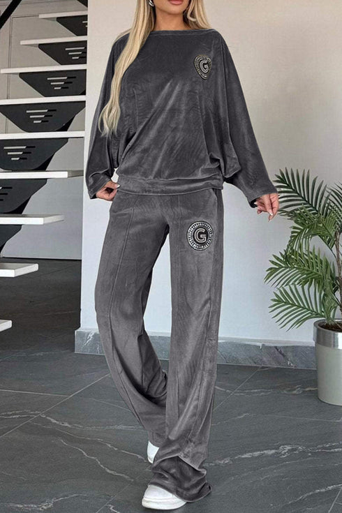'Fauna' Long Sleeve Top and Pants Set - Celes Fashion